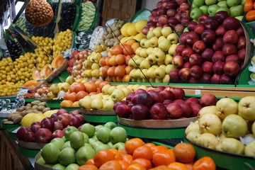 Naklejka na ściany i meble fruit and vegetables on the market