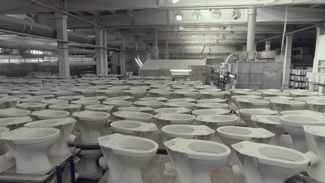 Warehouse with toilet in ceramic factory