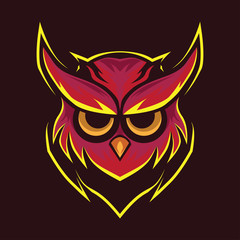 HEAD OWL ANIMAL MASCOT ILLUSTRATION