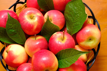 New Zealand apple on wooden background