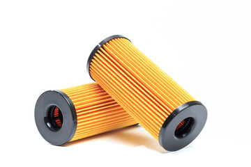 Oil , air , fuel filter for car on white background or isolated - Image