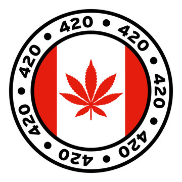 Round 420 Canada Marijuana Flag Clipart