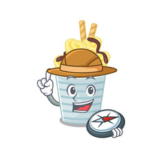 ice cream banana rolls an experienced explorer with a compass