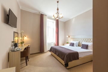 Fototapeta premium Interior of a hotel bedroom