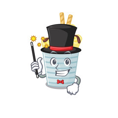 Obraz premium Charming ice cream banana rolls cartoon design performance as a Magician style