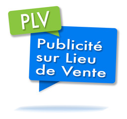 French PLV initials in colored bubbles