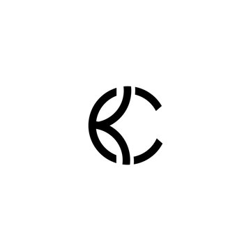 CK KC Letter Logo Design Vector Template