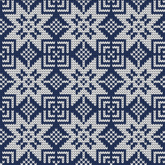 Winter knitted traditional seamless pattern
