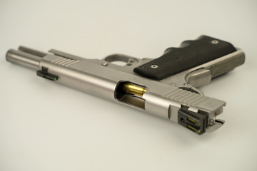 1911 pistol model gun On a white background,45acp gun.