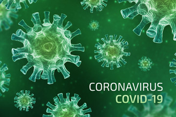 Coronavirus COVID-19, Bannière illustration virus 3D