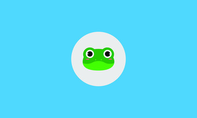 frog cute head icon vector illustration.