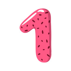 Watermelon Alphabet Sign on the white background - vector illustratiion