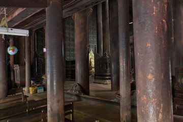 Fototapeta na wymiar The interior of Bagaya Monastery, Kyaukse, Mandalay, Myanmar