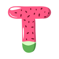 Watermelon Alphabet Sign on the white background - vector illustratiion