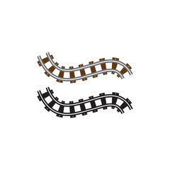 Train tracks vector icon design template