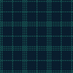 Seamless checkered knitted pattern, plaid design