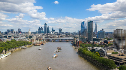 Greater London Skyline over river Thames