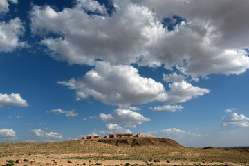 Ayaz-Kala fortress (the most popular and picturesque fortress in the country). Nukus, Karakalpakstan, Uzbekistan, Kyzylkum Desert, Central Asia.