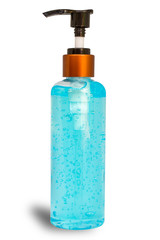 Cleansing hands with hand sanitizer gel with alcohol 70% . Alcohol handrubs protect against viruses and bacteria Concept. ( Covid-19 or Coronas Virus )