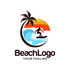 beach logo vector