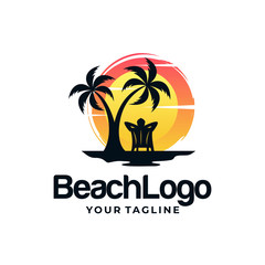 beach logo vector
