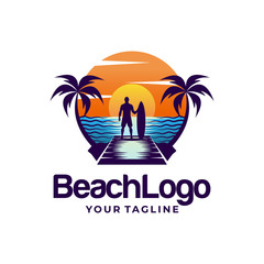beach logo vector
