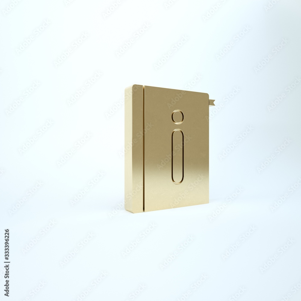 Poster gold user manual icon isolated on white background. user guide book. instruction sign. read before u
