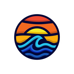 beach logo vector