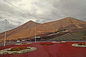 l calm summer cloudy landscape from the Spanish Canary Island Lanzarote