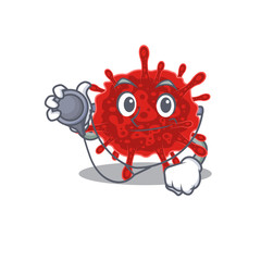 An elegant buldecovirus in a Doctor Cartoon character with tools