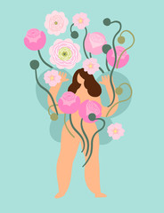 Vector art with woman