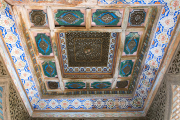 Detail of decoration of Palace of the emir of Bukhara (late 19th century) in Kagan. Bukhara, Uzbekistan.