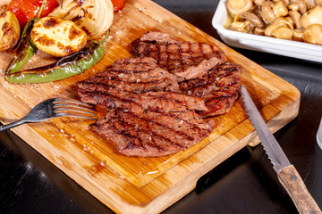 steak menü an raki stock photo