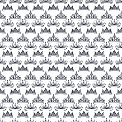 Seamless pattern of tiaras, crowns. Vector stock illustration eps 10. 