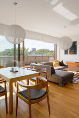 Dining table in living room