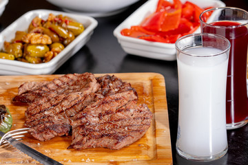 steak and raki menü