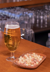 beer on the wood table