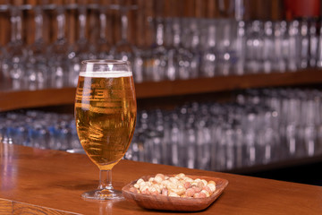 beer on the wood table