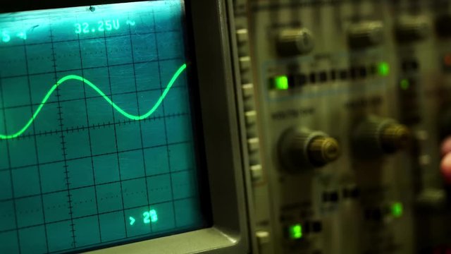 Oscilloscope waveforms oscillating, Amplitude Diagram on the oscilloscope.