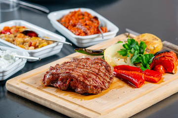 Medium Roasted T-Bone Steak stock photo