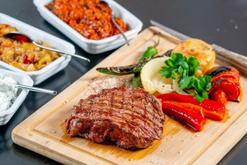 Medium Roasted T-Bone Steak stock photo