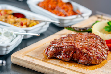 Medium Roasted T-Bone Steak stock photo