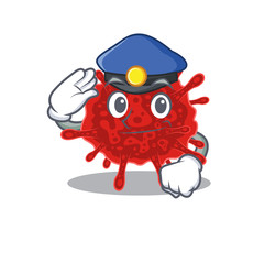 A picture of buldecovirus performed as a Police officer