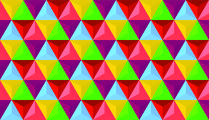 Fototapeta premium colorful abstract background. 3D vector triangle pattern geometry. shadowed colorful pyramid shapes in realistic composition.
