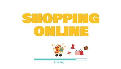Shopping online on website or mobile. Shopping online at home.