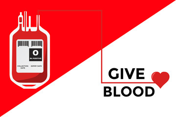 Obraz premium Blood donation concept. Blood bag with 