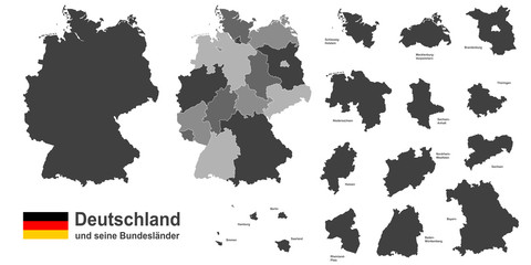 Germany and federal states - obrazy, fototapety, plakaty