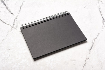 Black notebook or sketchbook for drawing and art