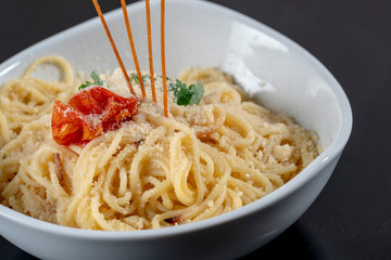 Delicious appetizing classic spaghetti pasta 