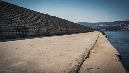 cement straight harbor line structure